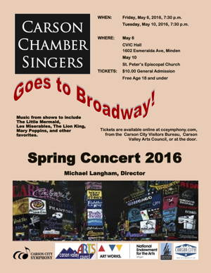 Photograph of Carson Chamber Singers' flyer