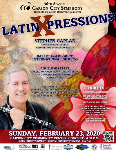 Poster for LatinXpressions concert on Feb. 23, 2020.