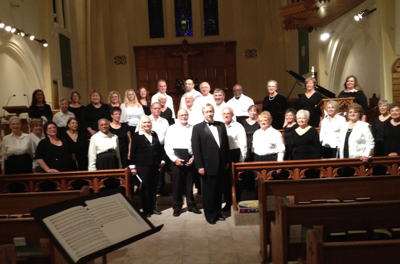 Photograph of Carson Chamber Singers, conducted by Michael Langham, who performed
  at Trininty Episcopal Church in the 2012-2013 season