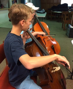Photograph of cello students, the summer of 2017.