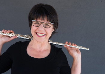 Photograph of Ellen Burr with flute in wrong position