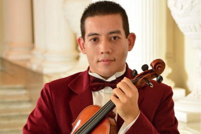Photograph of Gabriel Giro with violin