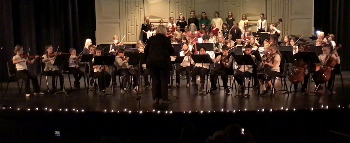 Photograph of Symphony Youth Strings, Chorus and NQR Players.